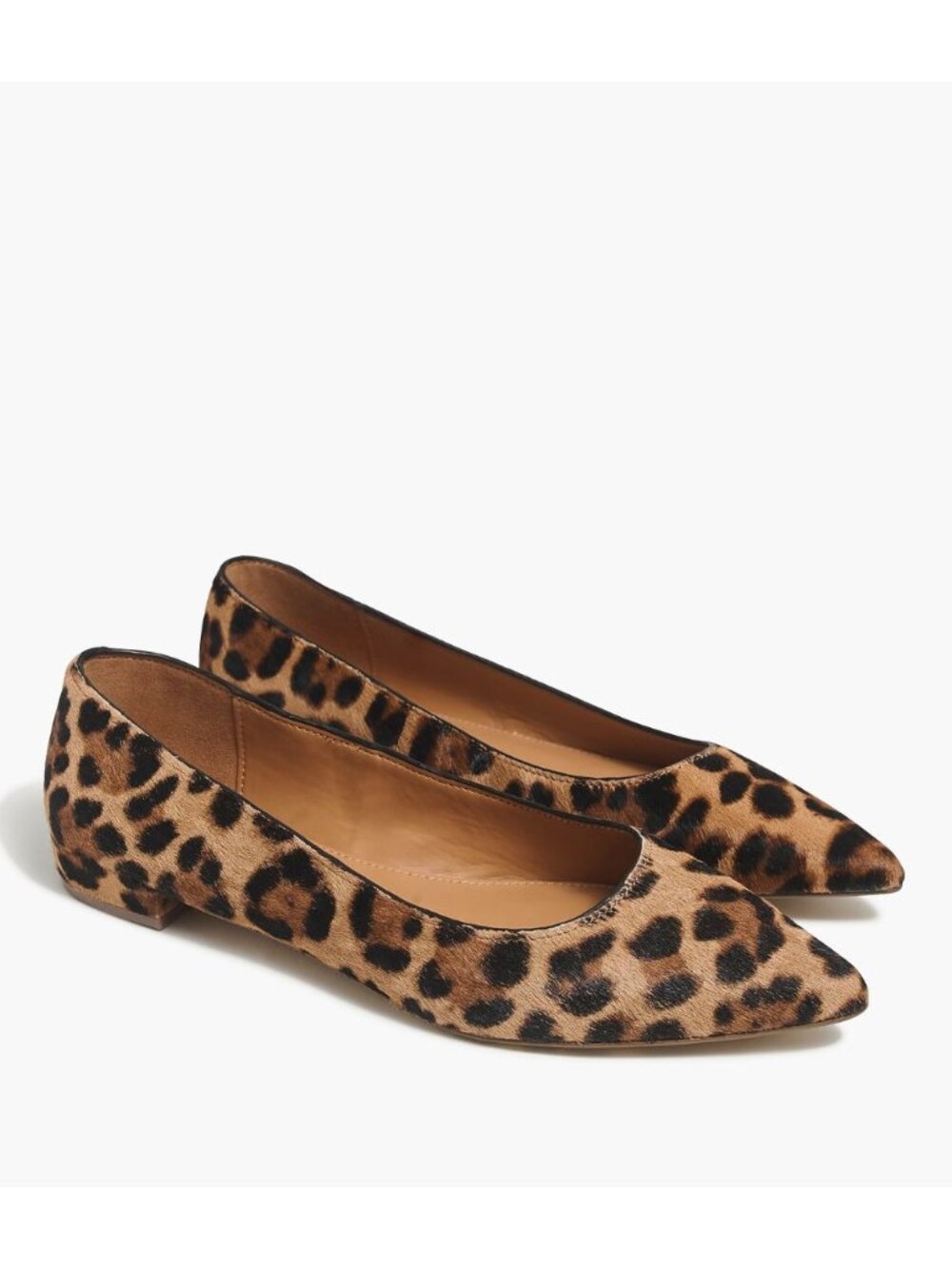 J. Crew Brown & Black Marina Leopard Calf Hair Pointy-Toe Flats Size 7.5